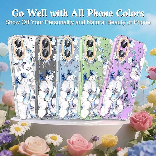 Miniatura 5 de MILPROX Funda compatible con iPhone 15, compatible con MagSafe, bonito patrón floral de mariposas con niñas y mujeres, funda protectora magnética