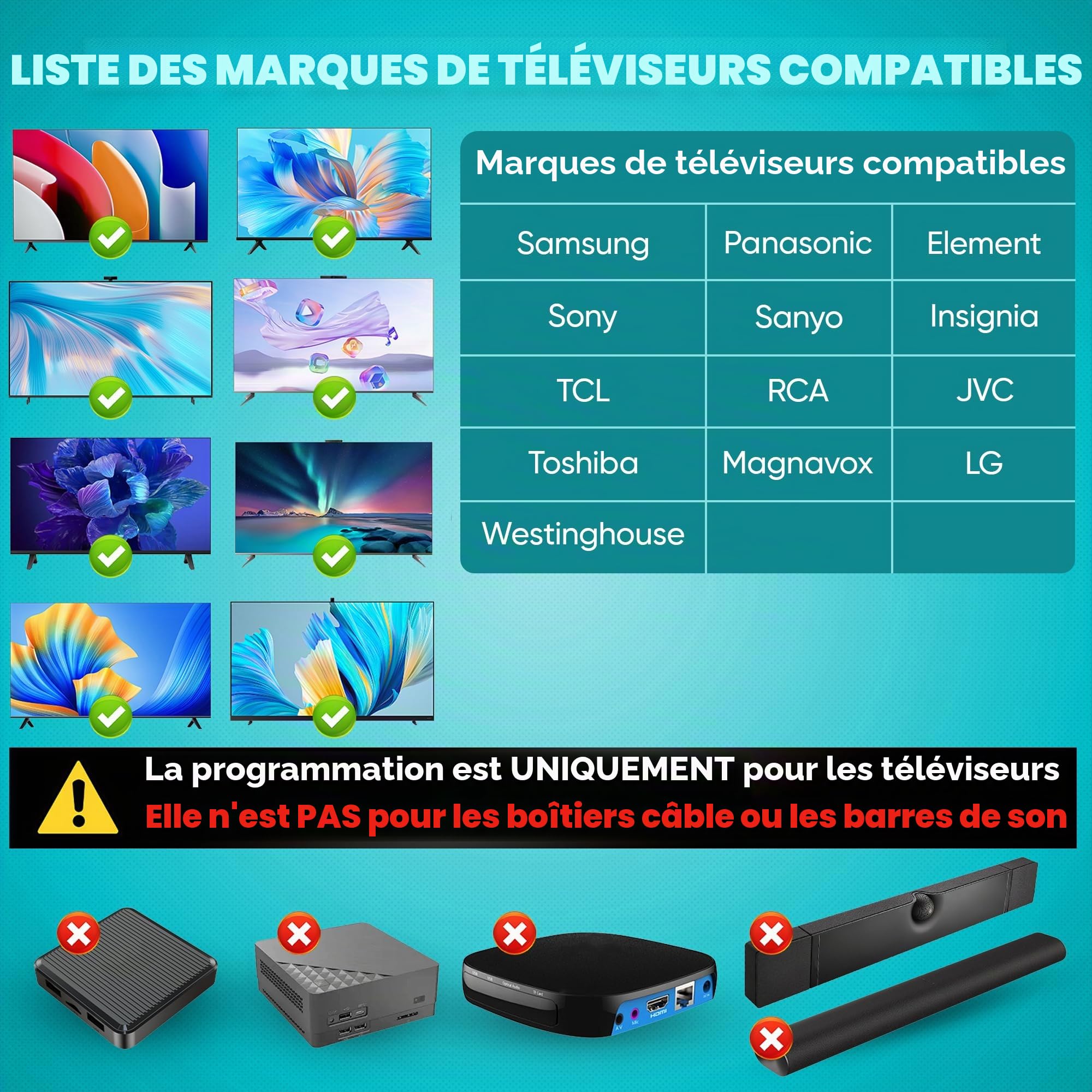 EZclicker Plus Télécommande TV pour Personnes âgées Télécommande Extra Simple à Gros Bouton Mute, Fonctionne avec Les Grandes Marques de télévision (2 Piles AAA Non incluses) (Bleu)