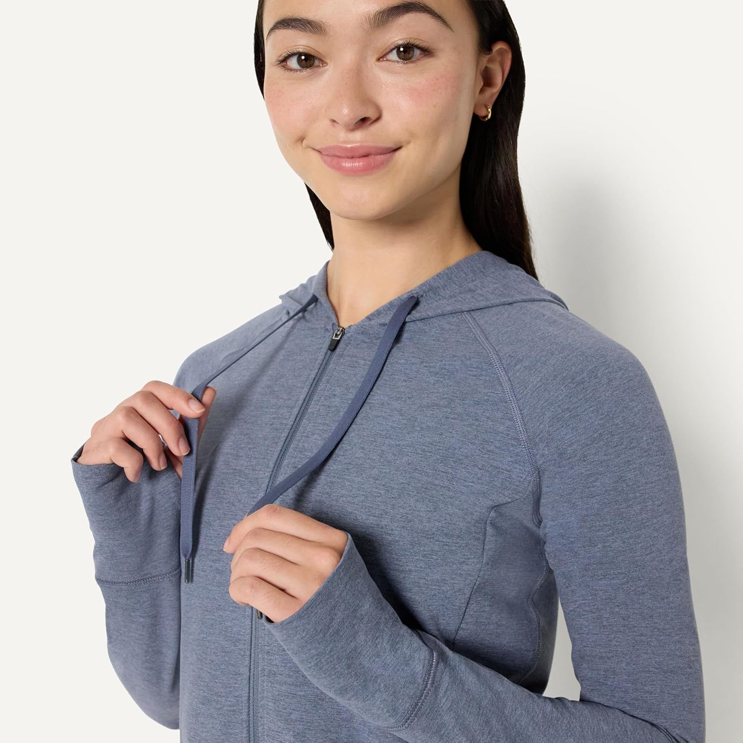 Amazon Essentials Women's Athletic Soft Performance Lightweight Zip Up Workout Hoodie Jacket, Space Dye - Image 4