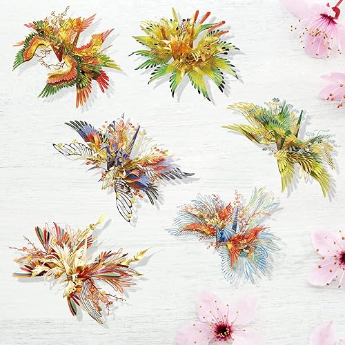 Miniatura 4 de Rompecabezas 3D para adultos, kit de modelos de grúas de metal, grúas de deseos Piececool - amuleto de riqueza, rompecabezas de metal 3D desafiantes