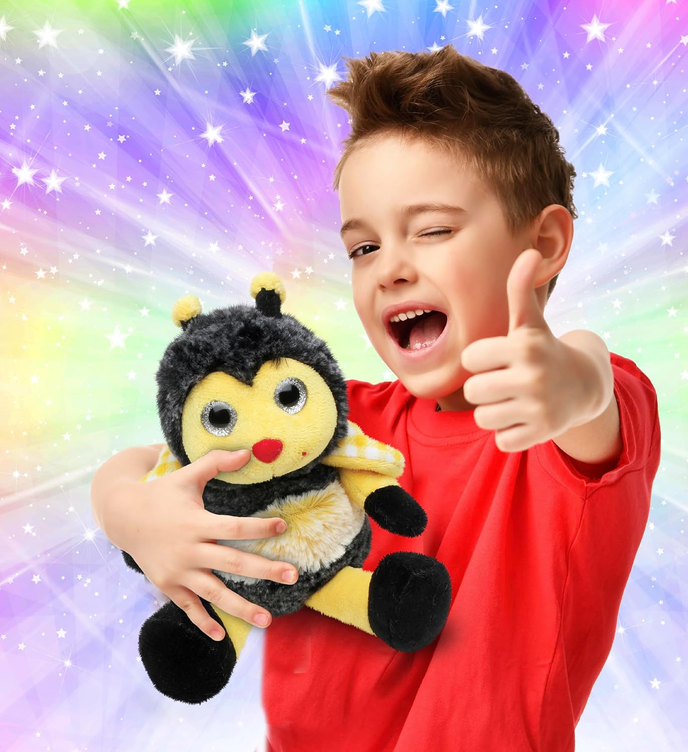 DolliBu Sitting Bee - Super Soft Realistic Stuffed Animal, Cute Insect Plush Toy for Boys and Girls, Adorable Gift for Baby, Kids, and Adults - 7 Inches