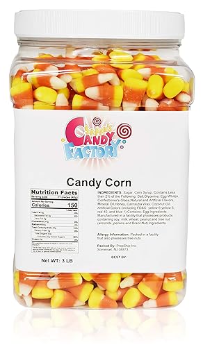 Sarahs Candy Factory Candy Corn in Jar, 3 Lbs - 3 Pound (Pack of 1)
