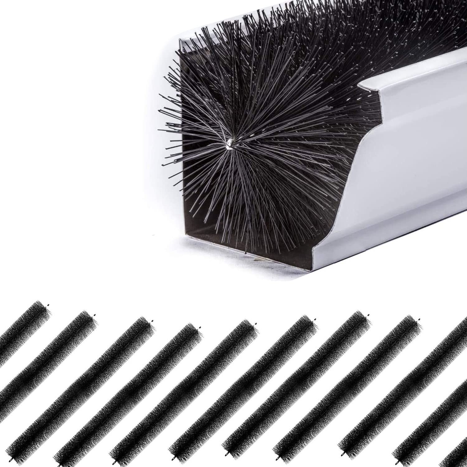 koxuyim25 Pcs 80ft (3.2ft x 25) length for 5 Inches Standard Gutter Filter Leaf Debris Guard brush guard- Simple Gutter Guard | No Tools DIY |