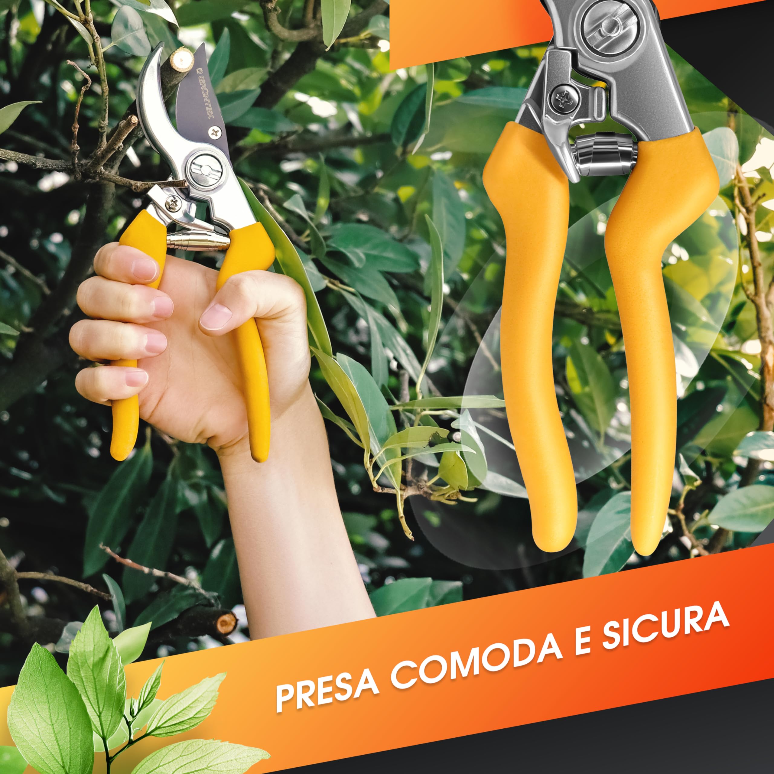 GRÜNTEK Forbici Cesoie da Potatura Giardino 21cm lama Giapponese