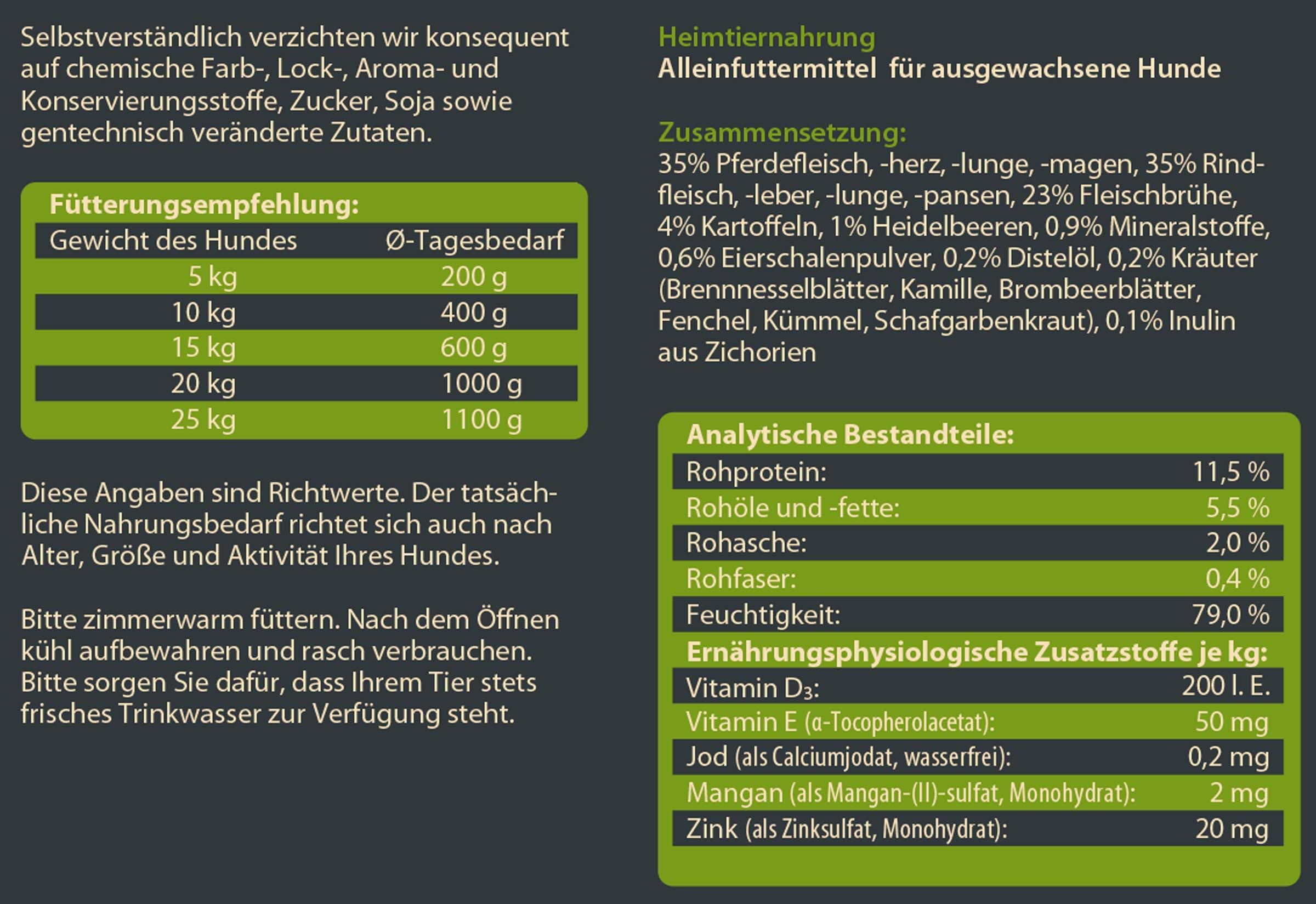 Dehner Wild Nature zestaw próbnej karmy dla psów, mokra karma bez zbóż/bez cukru, dla dorosłych psów, kaczek, koni, dziczyzn, królików, 6 x 400 g puszka (2,4 kg)