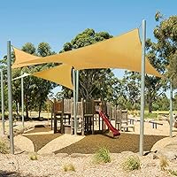 Vista 6 de E&K Sunrise - Toldo para sombra rectangular de 18 x 22 pies, con dosel de protección UV y anillo de cable de acero, para pérgola, patio, jardín