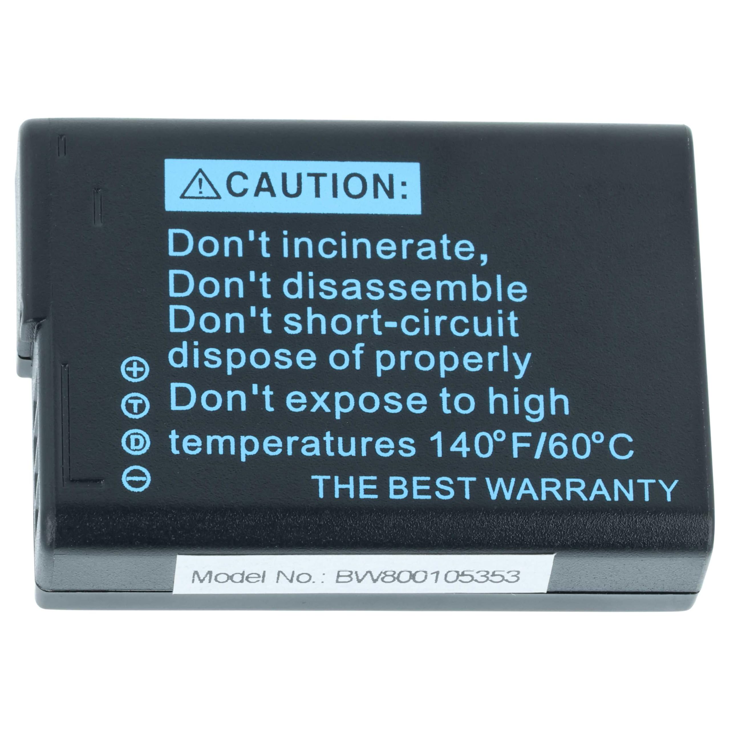 vhbw 2x batteria compatibile con Panasonic Lumix DMW-GF2KK, DMC-GX1X | fotocamera (900mAh, 7,2V, Li-Ion), infochip