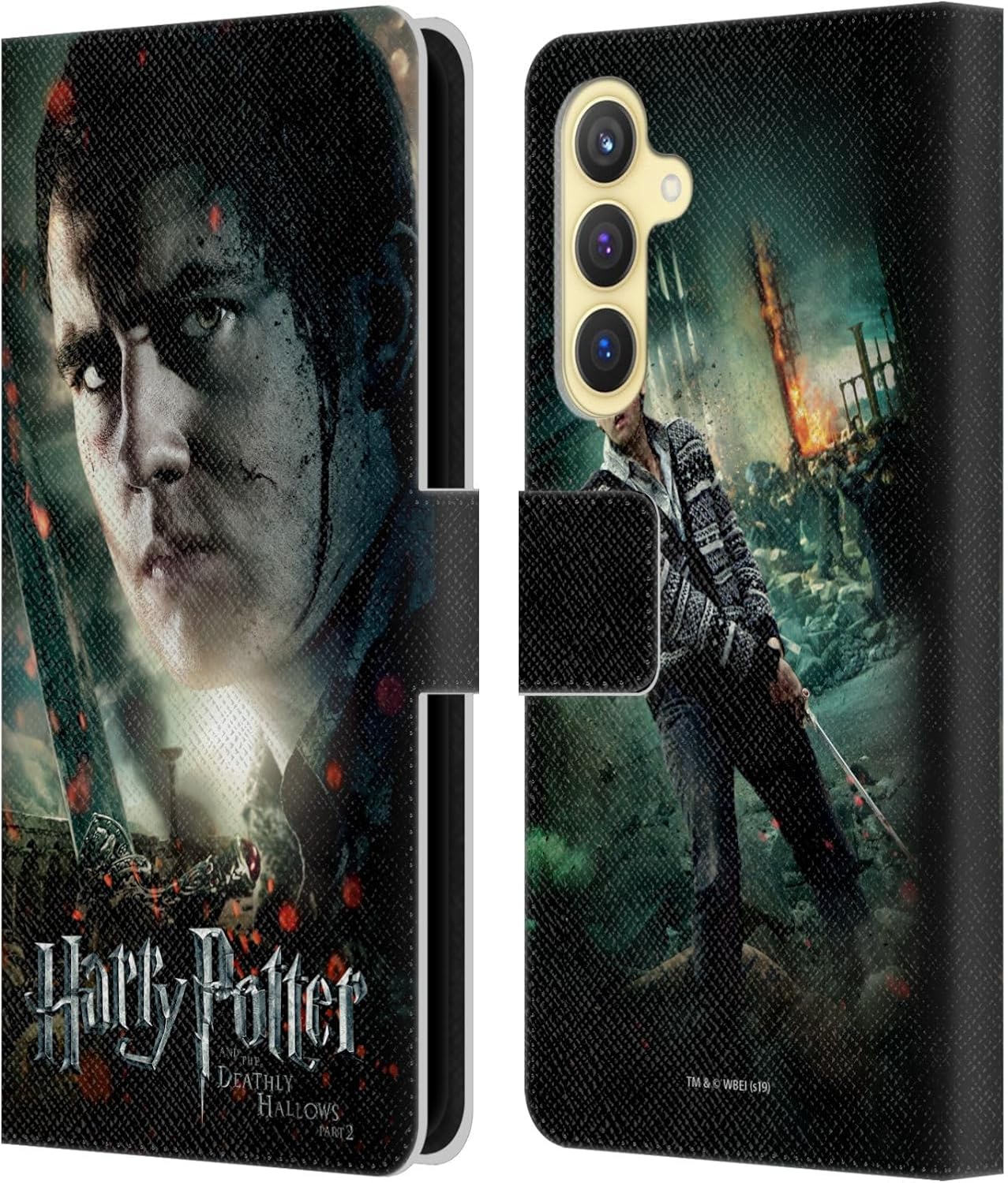 Head Case Designs Officially Licensed Harry Potter Neville Longbottom Deathly Hallows VIII Leather Wallet Case Compatible with Samsung Galaxy S23 FE 5G