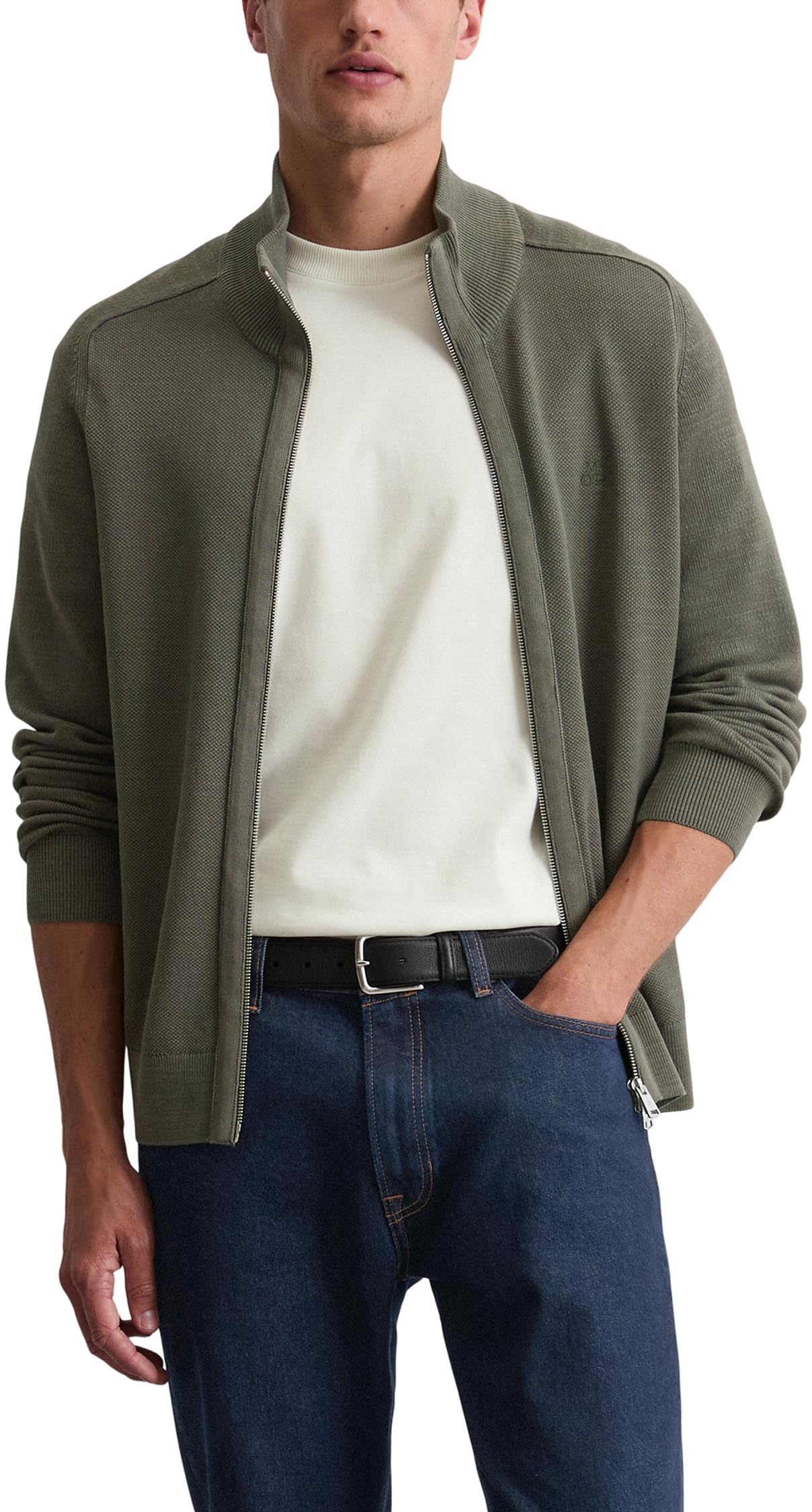 Marc OߴPolo Herren Cardigan aus Bio-Baumwolle mit Reißverschluss