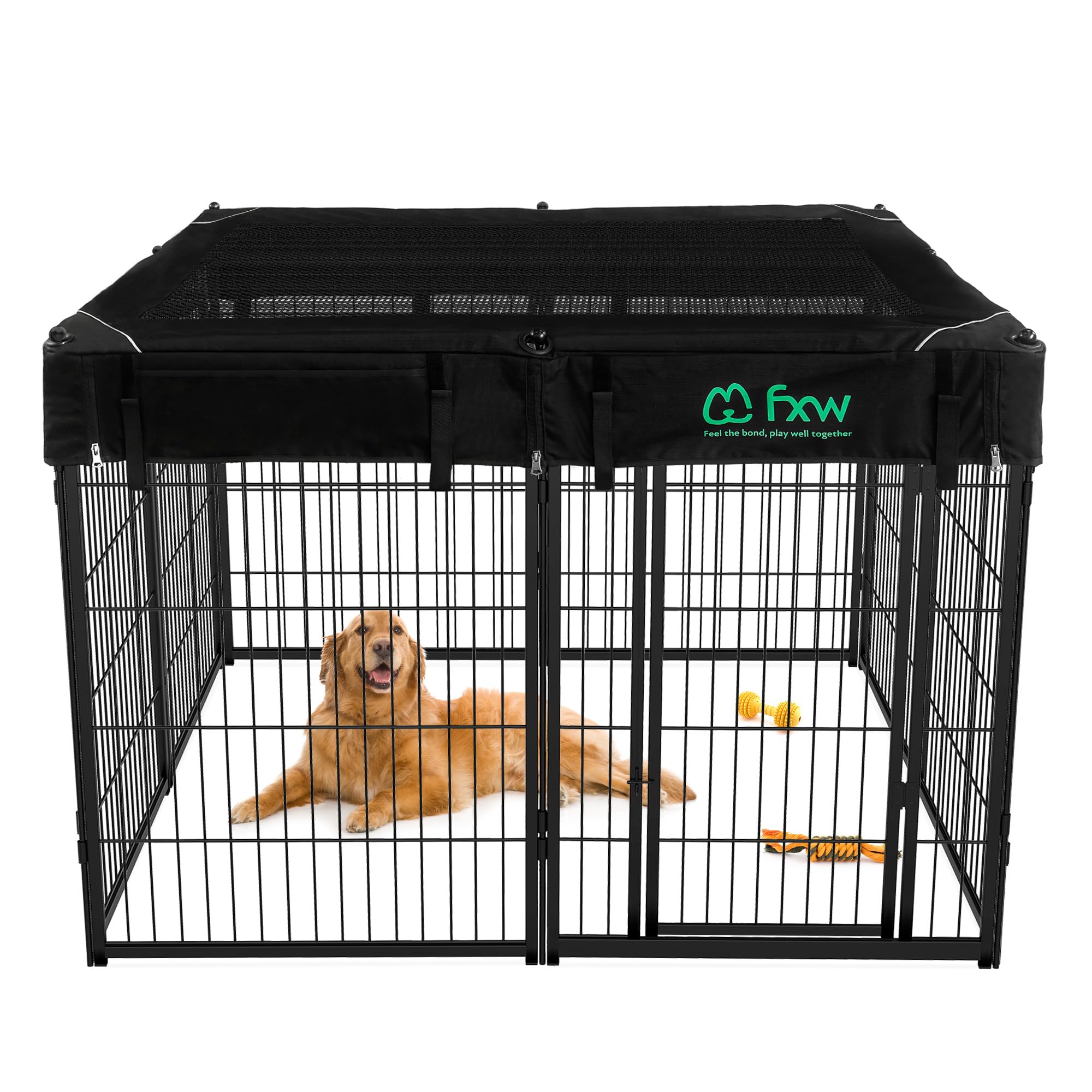FXW Homeplus Indoor Dog Playpen with Mesh Top Cover, 40" H, 8 Panels