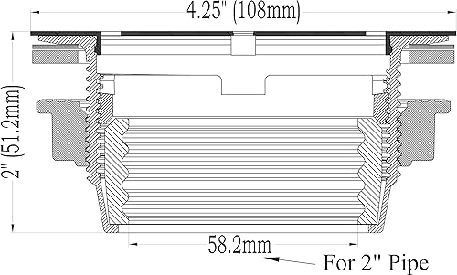 Miniatura 9 de Uni-Green Drenaje redondo de base de ducha de 4-1/4 pulgadas, drenaje de ducha de compresión de PVC de 2 pulgadas, acero inoxidable 304 con goma