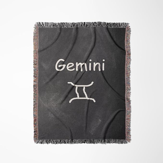 3dRose Gemini Symbol Zodiac Sign Horoscope Chalkboard Design Woven Blanket