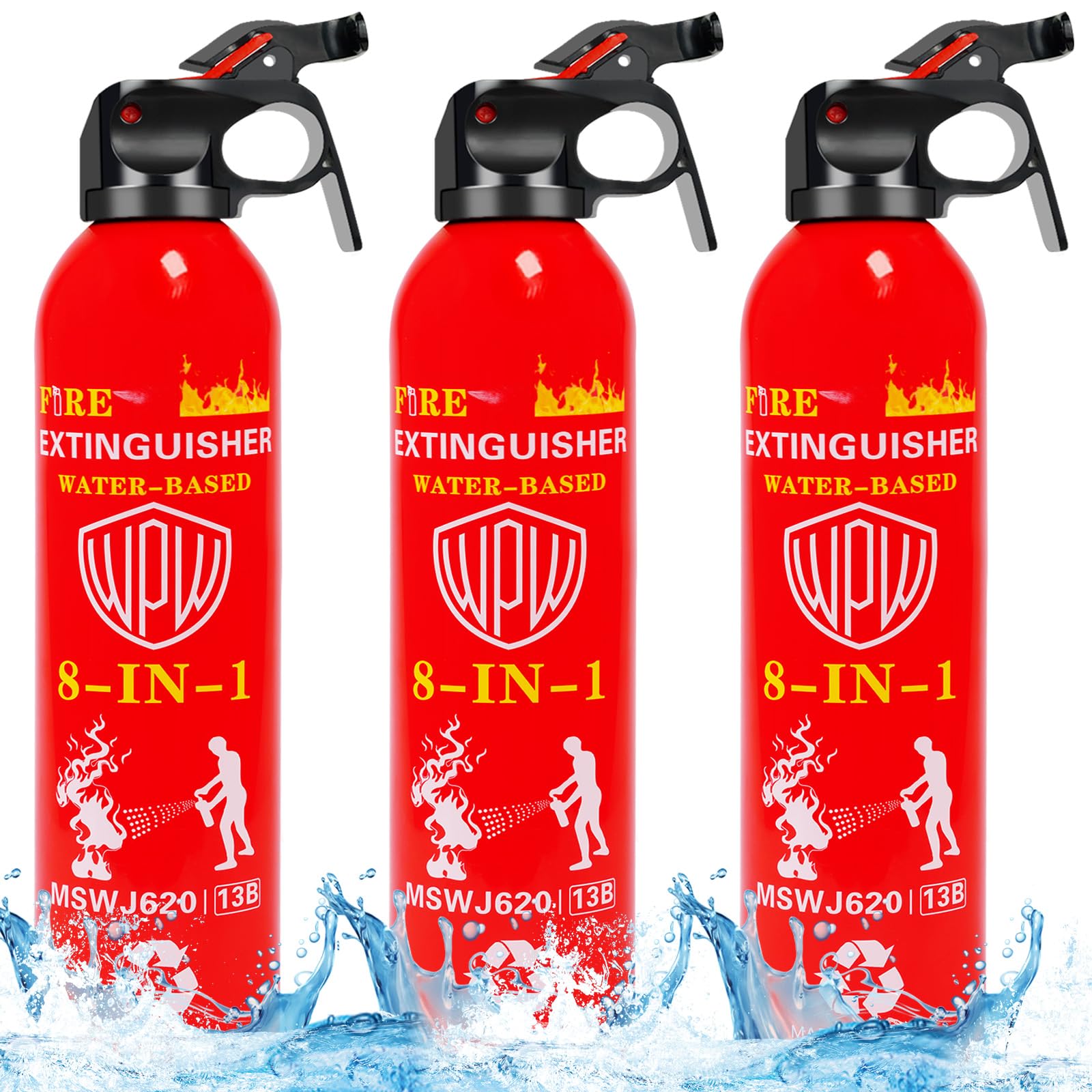 WPW 620ml Large Upgraded 8-in-1 Fire Extinguisher for Home with Wall Mount Portable Fire Extinguisher For Vehicle Car Boat Kitchen Emergency Supplies,