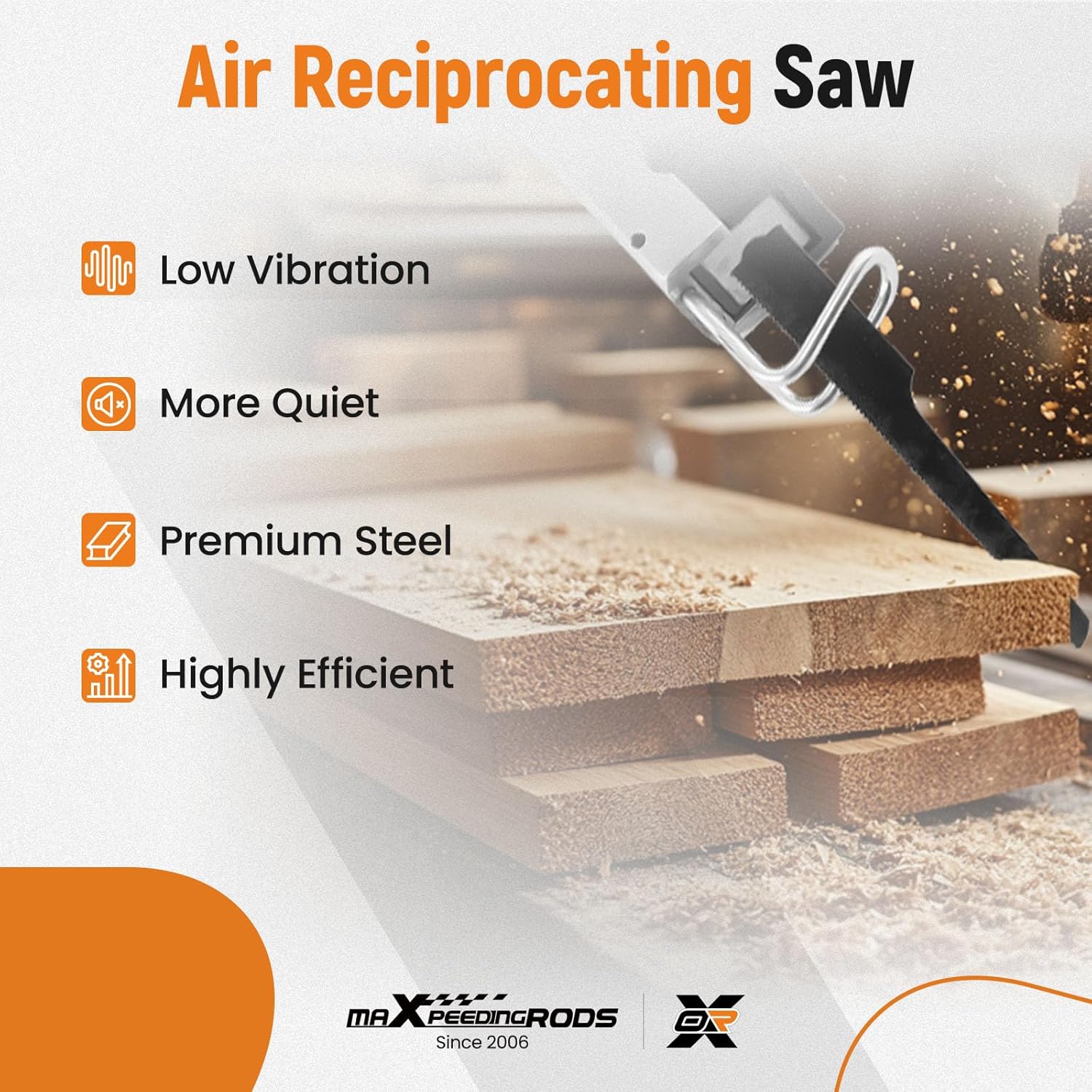 maXpeedingrods Air Reciprocating Body Saw and File Accessories Kit, Pneumatic Body Saws Tool with 6PCS 24T & 32T Blades Heavy Duty Hacksaw Cutter for Metal Sheet Cutting