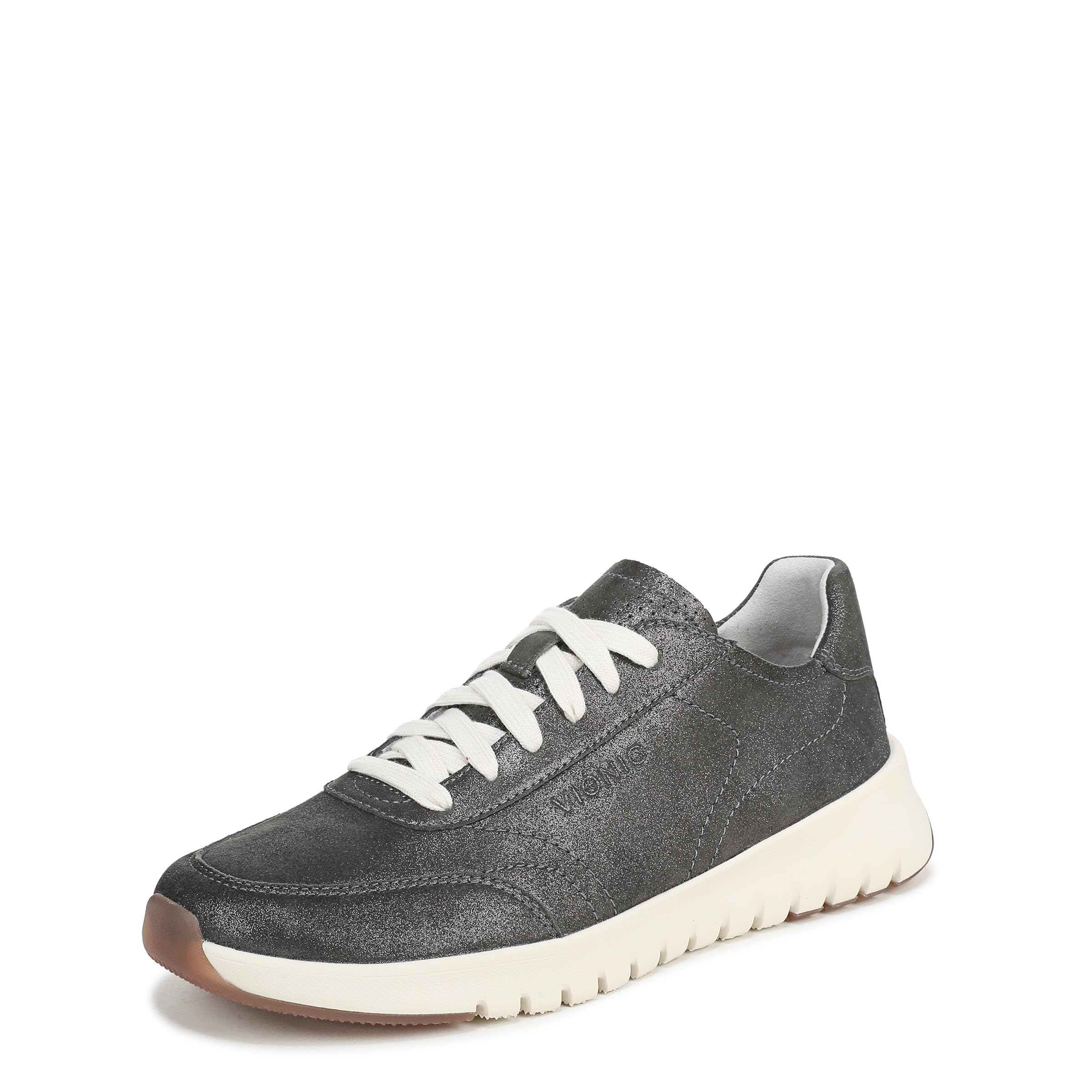 Vionic Women's Uptown Sneaker Lace-Up Trainers, Polluted Silver Leather, Medium Fit, UK 6.5