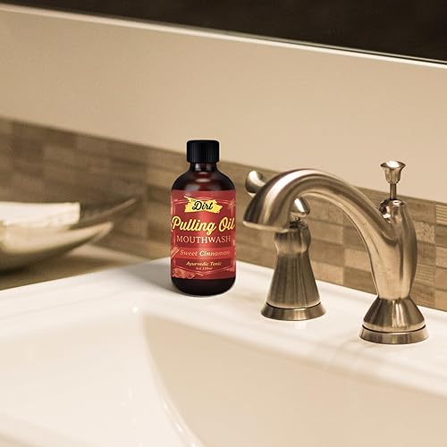 Miniatura 3 de THE DIRT Enjuague bucal Oil Pulling - Sin gluten - Elimina la placa, el sarro, el mal aliento y blanquea los dientes (chicle, 4 onzas)