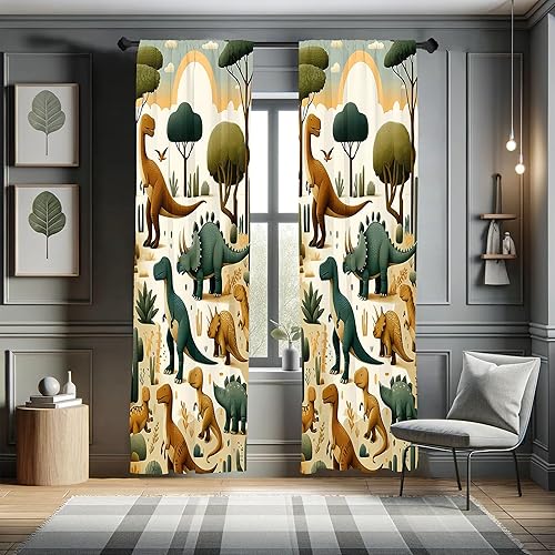 Miniatura 35 de Ambesonne Cortinas grises para ventana, pequeños lunares sobre fondo blanco, estilo retro, patrón tradicional pastel, decoración ligera, juego de 2