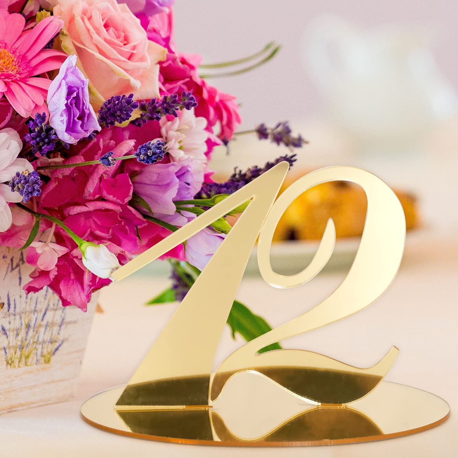 Snapklik.com : Gold Table Numbers Mirrored Table Numbers For Wedding ...