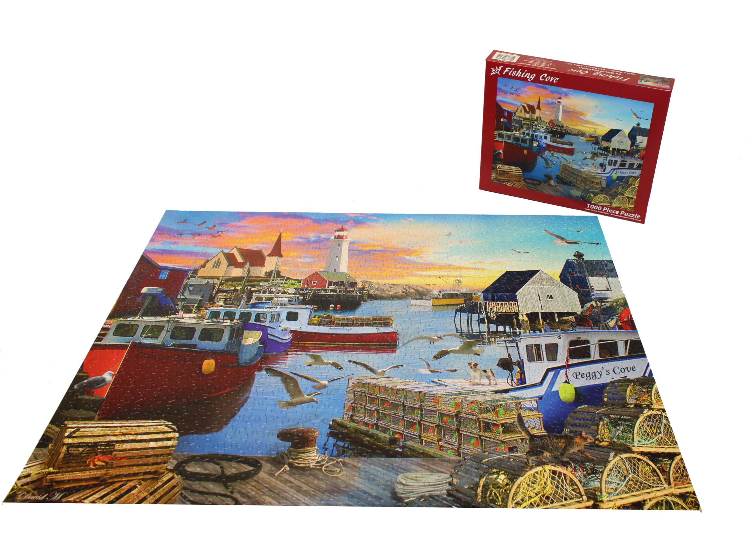 Fishing Cove - Rompecabezas de 1000 piezas de 30 x 24 pulgadas, piezas entrelazadas grandes, pieza única y de forma aleatoria, rompecabezas para adultos 3