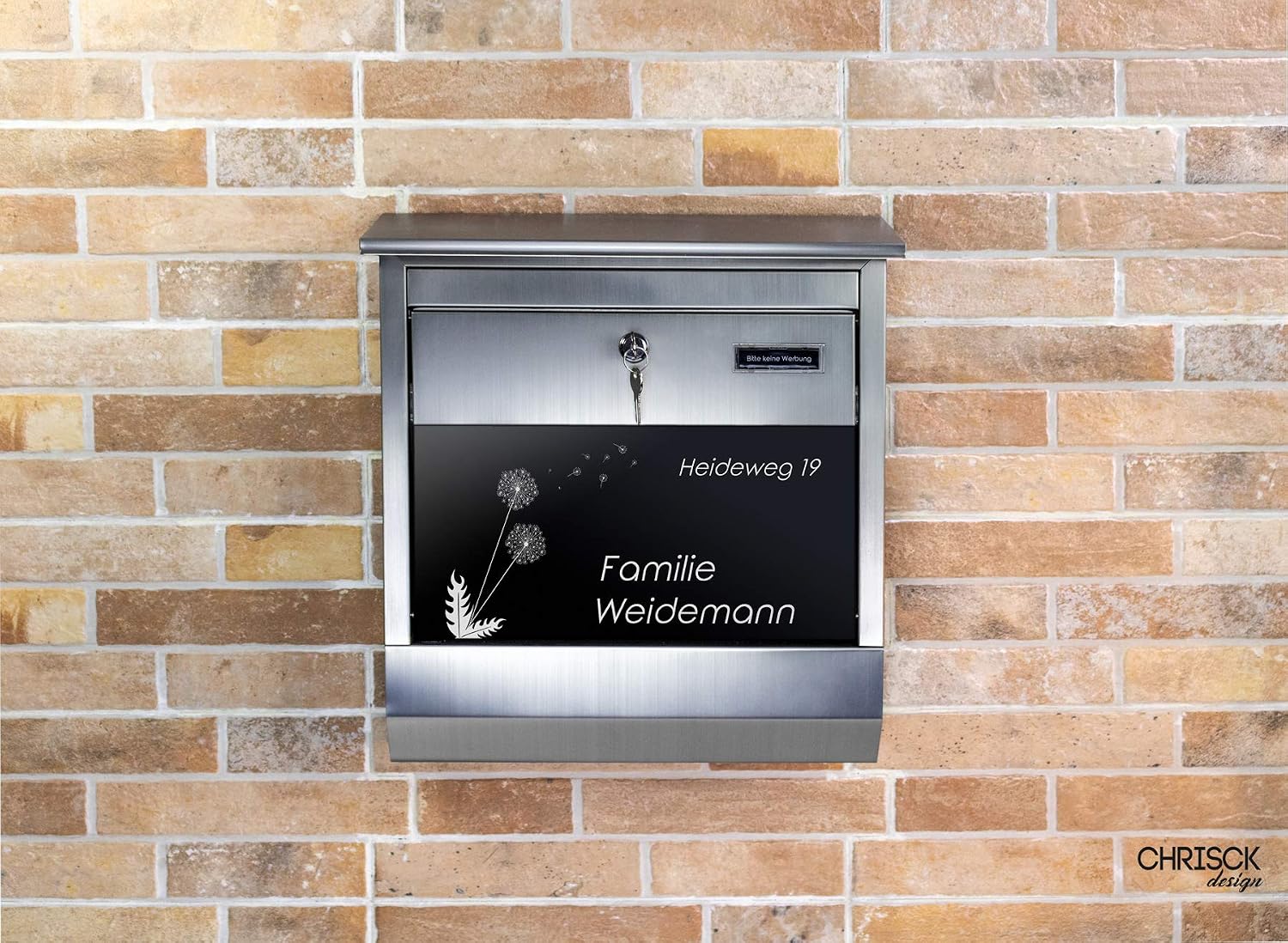 Namensschild Briefkasten Edelstahl