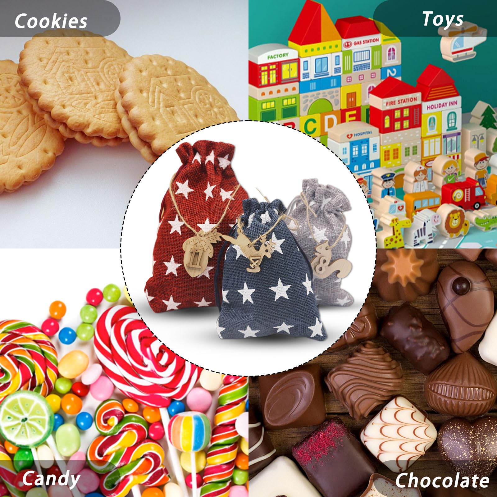 adventskalender zum befüllen, 24 adventskalender säckchen, rituals 2025, selber befüllen stoff kinder (Drei Mischfarben)