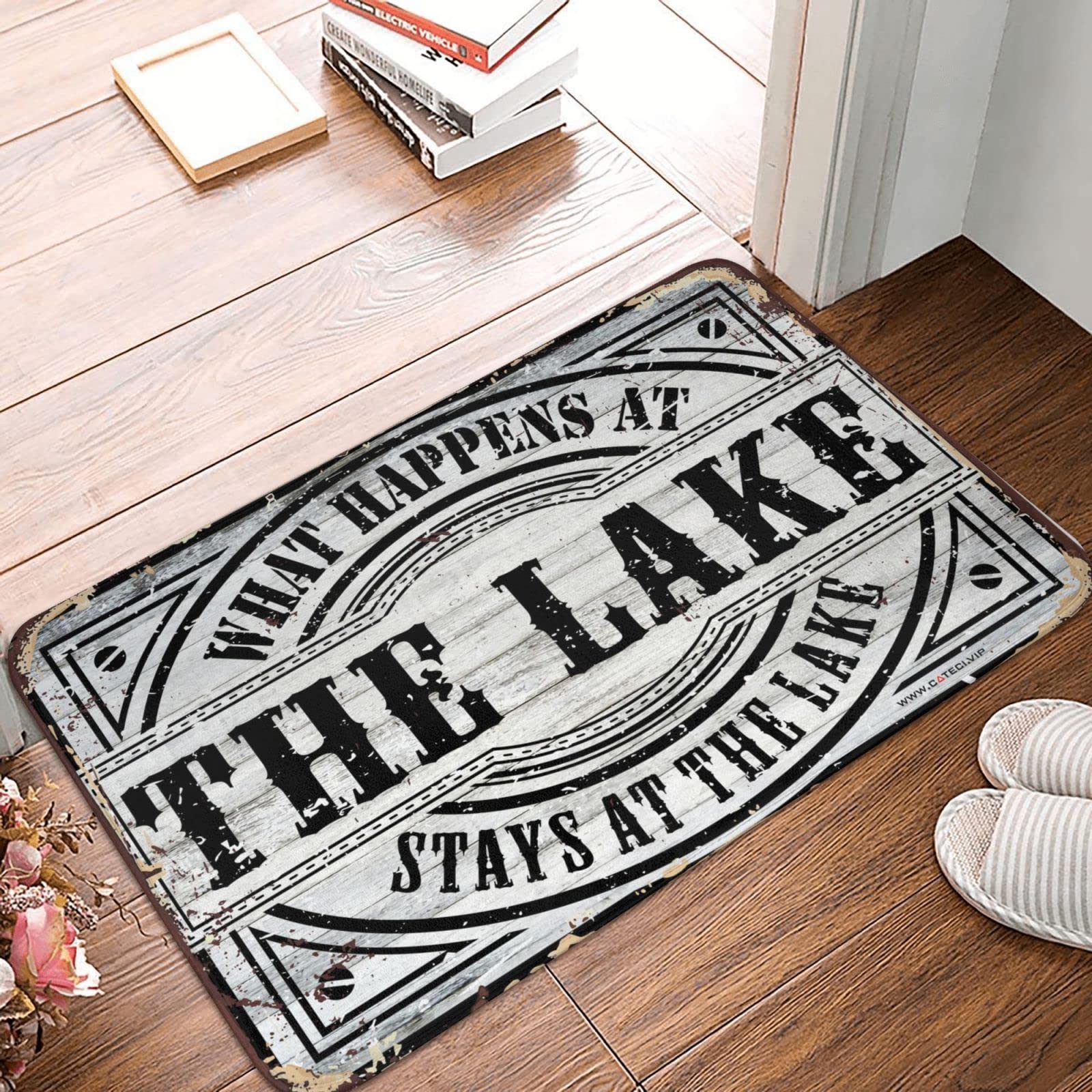 Tapis personnalisé What Happens At The Lake Stays At The Lake Rug extérieur camping