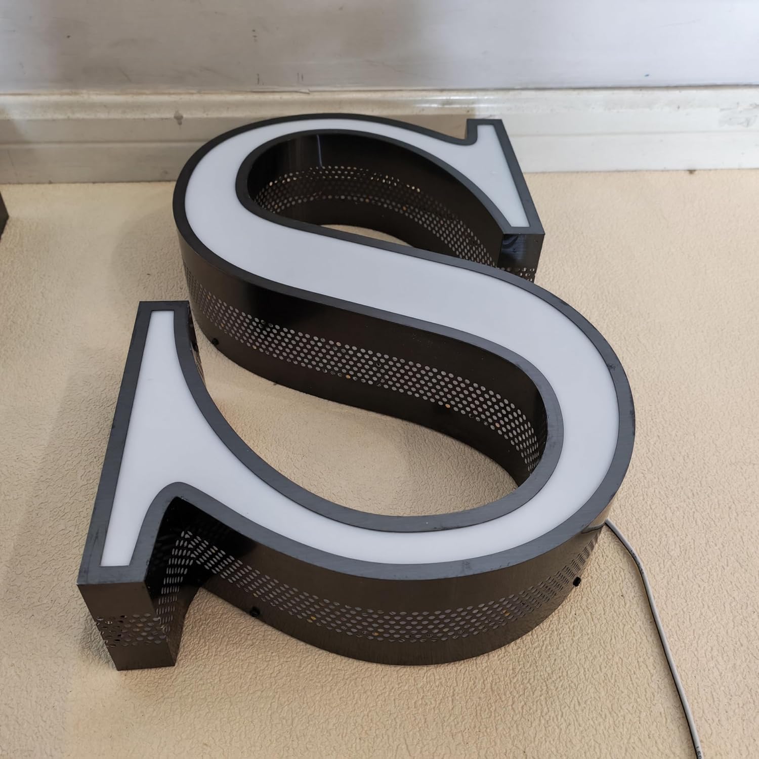 Custom Business Sign Lighted Letters for Storefront Signage - Illuminated Stainless Steel LED Letters with Eye-Catching design and Easy Install Template (Custom light, 6 letters)