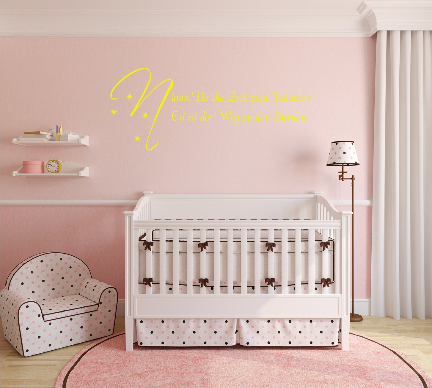 Sticker mural autocollant jaune soufre déco murale chambre enfant 120x55cm