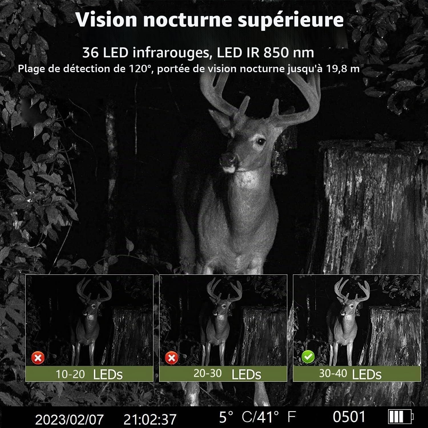 Caméra de Chasse WiFi Bluetooth App, 36MP 4K Camera Chasse avec Vision Nocturne Infrarouge, Vitesse de Déclenchement 0.2s, IP66 Étanche Piege Photographique, Carte Mémoire 32GB (WiFi812Pro)