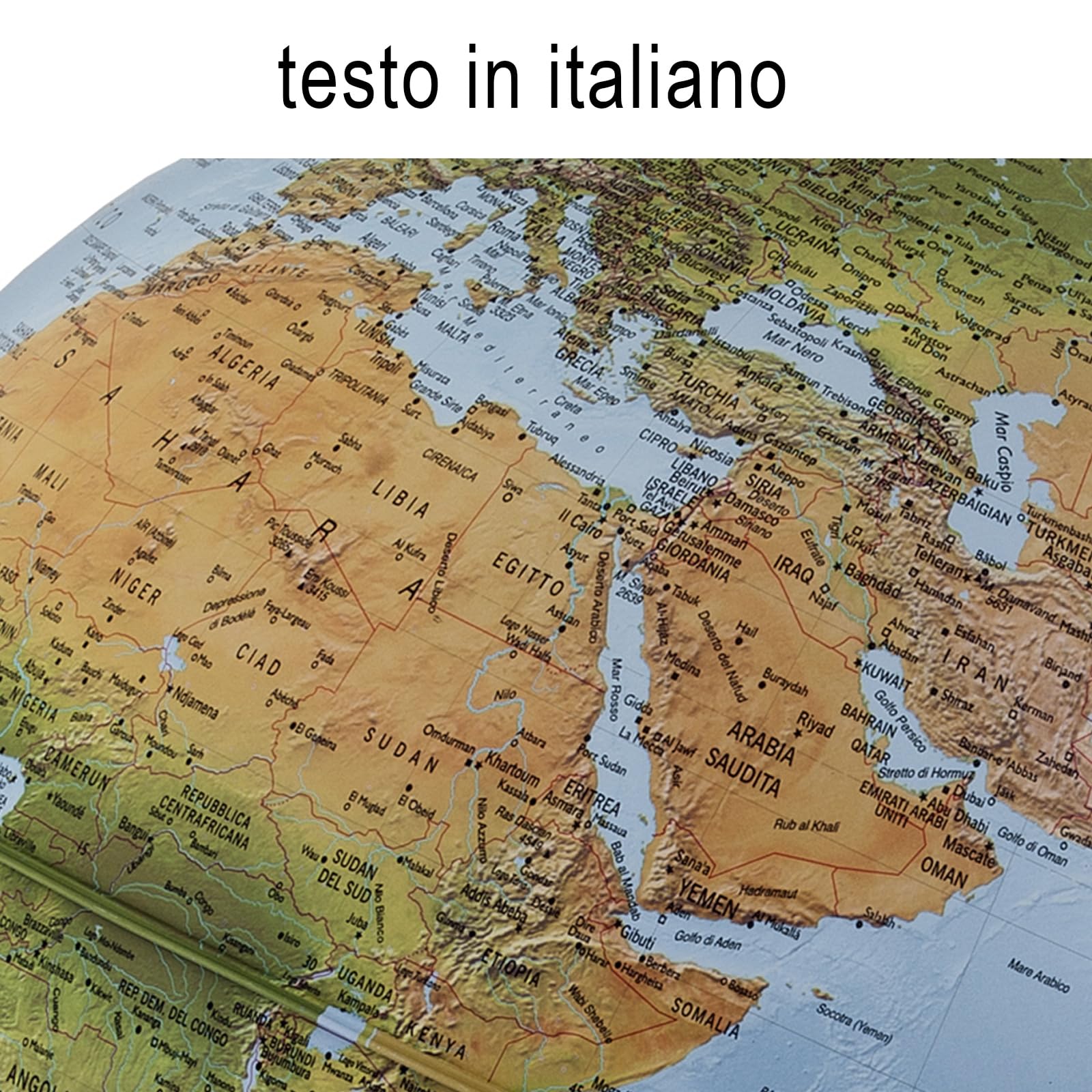 Tecnodidattica – GAIA 25 AR| Carte du monde pour enfants Lumineux et pivotants| Réalité augmentée avec curiosités sur la nature et la culture| Cartographie Physique et Politique| Diamètre 25 cm|