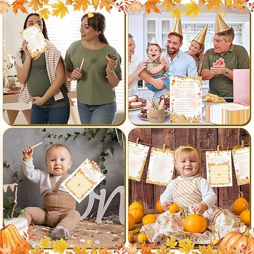 Miniatura 7 de Zhanmai Juego de 5 tarjetas de actividades con 20 lápices para niños y niñas, bingo, descripción y deseos, adivina quién, precio de bebé, juego de