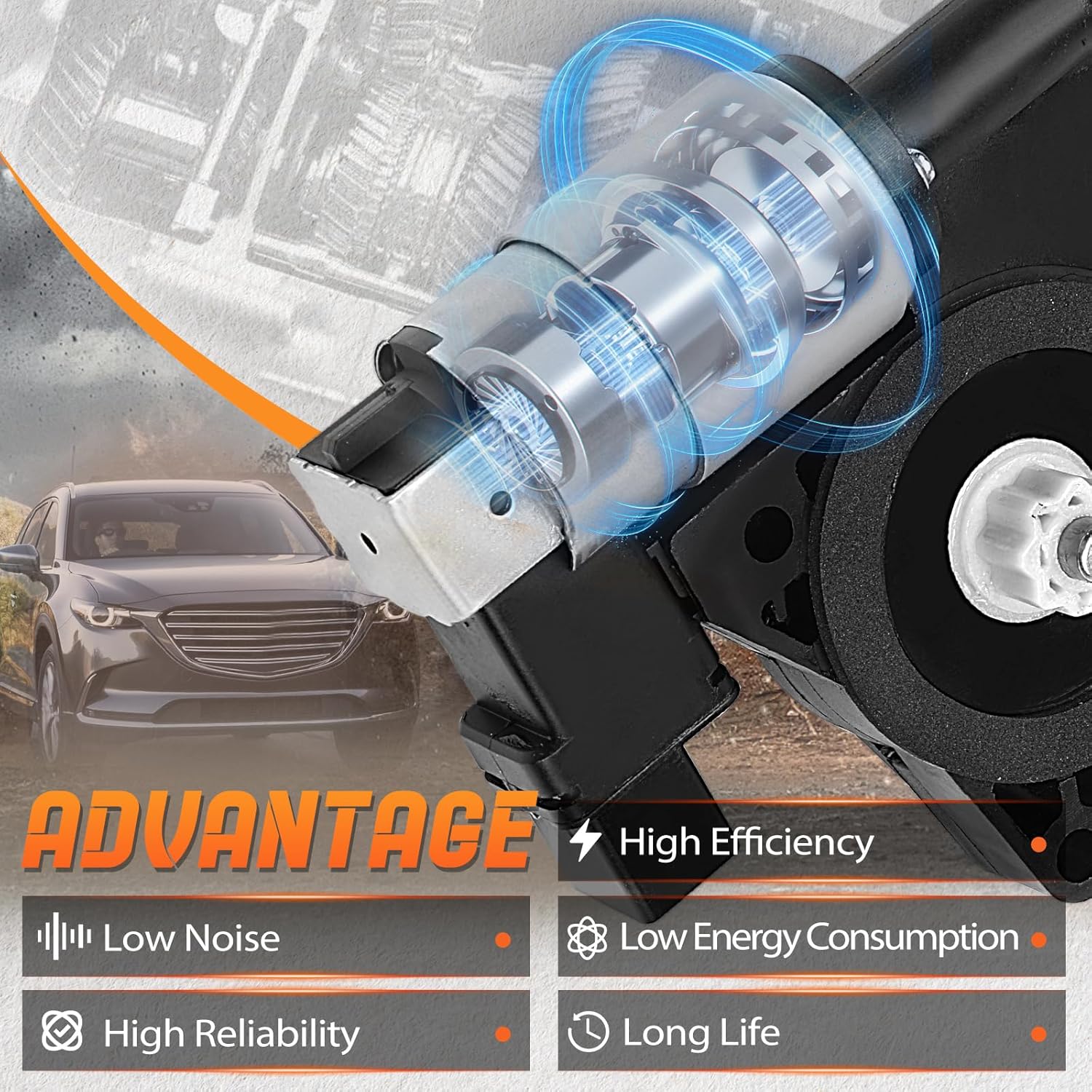 Front Left Power Window Lift Motor Compatible with Hyundai Sonata, 2011-2015, L4 2.4L, Sedan Only, Driver Side, Replace# 824503S011, 82450-3S011