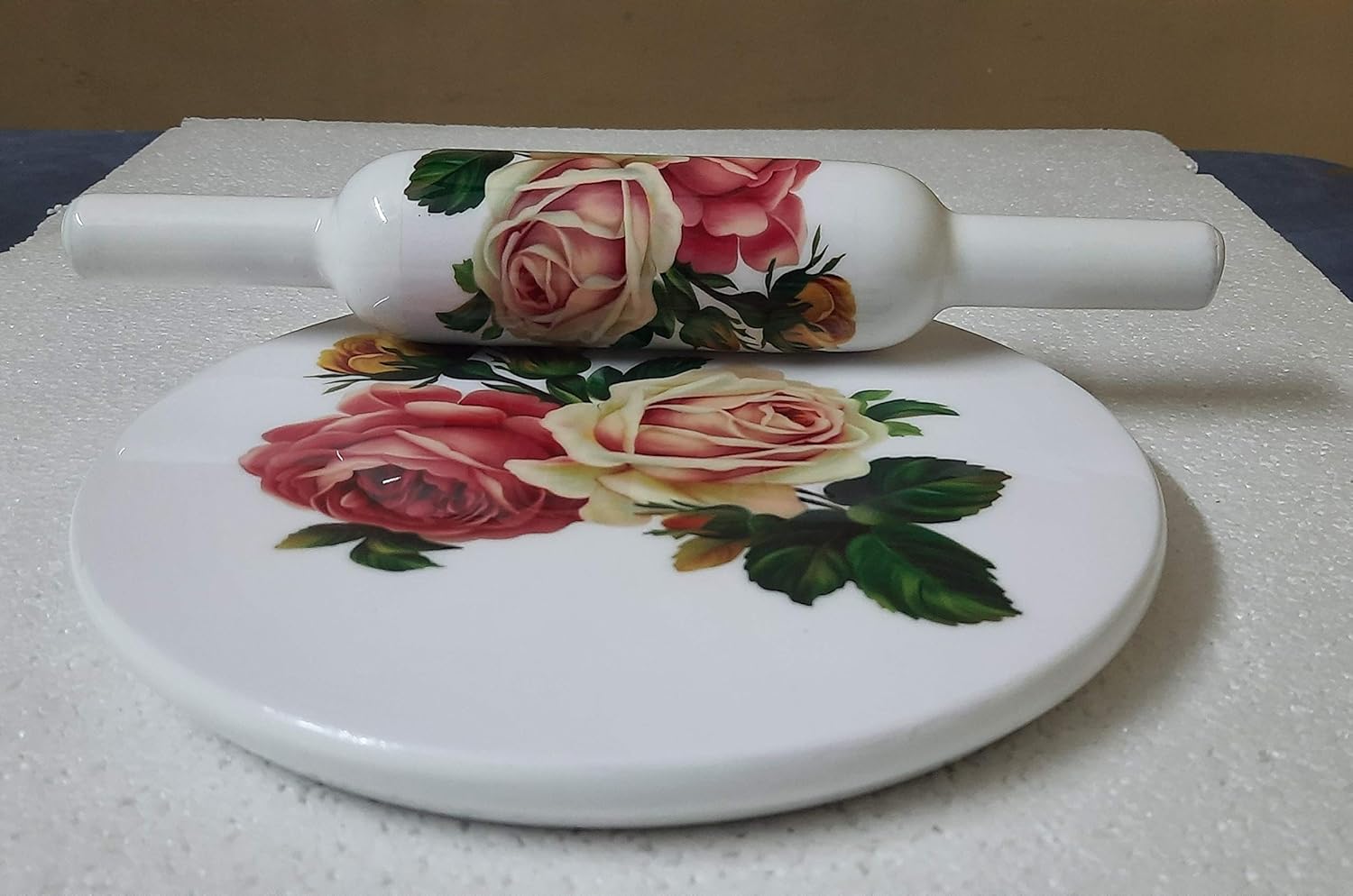 Samyuktha Printed Design Marble chakla Belan Set (Wooden Belan) / Rolling Pin