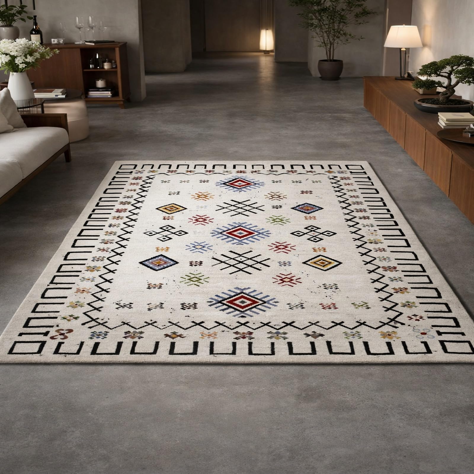 Alfombra antideslizante lavable Rururug de 180x280 cm para solucionar la limpieza del salón