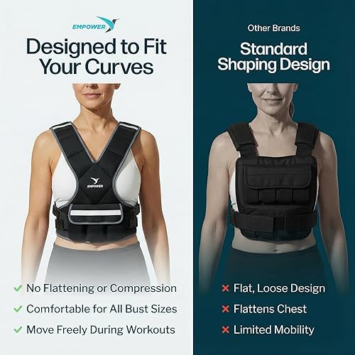 Miniatura 4 de EMPOWER Weighted Walking Vest for Women with Reflective Strips – Fixed 8lbs, Adjustable 4-10lbs (4 in1) or Adjustable10-16lbs (4 in 1), Strengthen