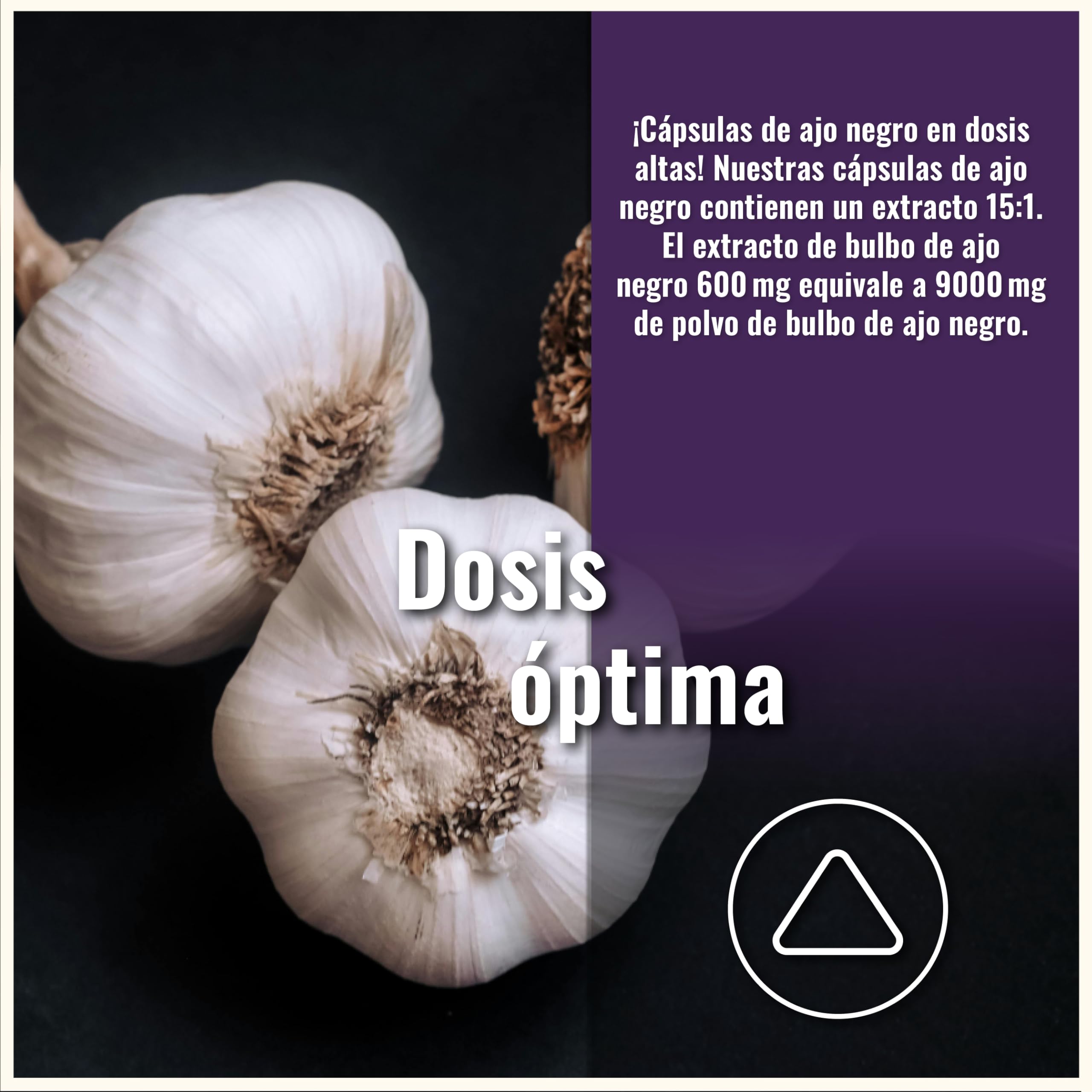 Ajo negro capsulas 9 000 mg de extracto 15:1 – 365 cápsulas de alta dosis – Black Garlic Capsules – Veganas y sin aditivos – Extracto de bulbo de ajo negro