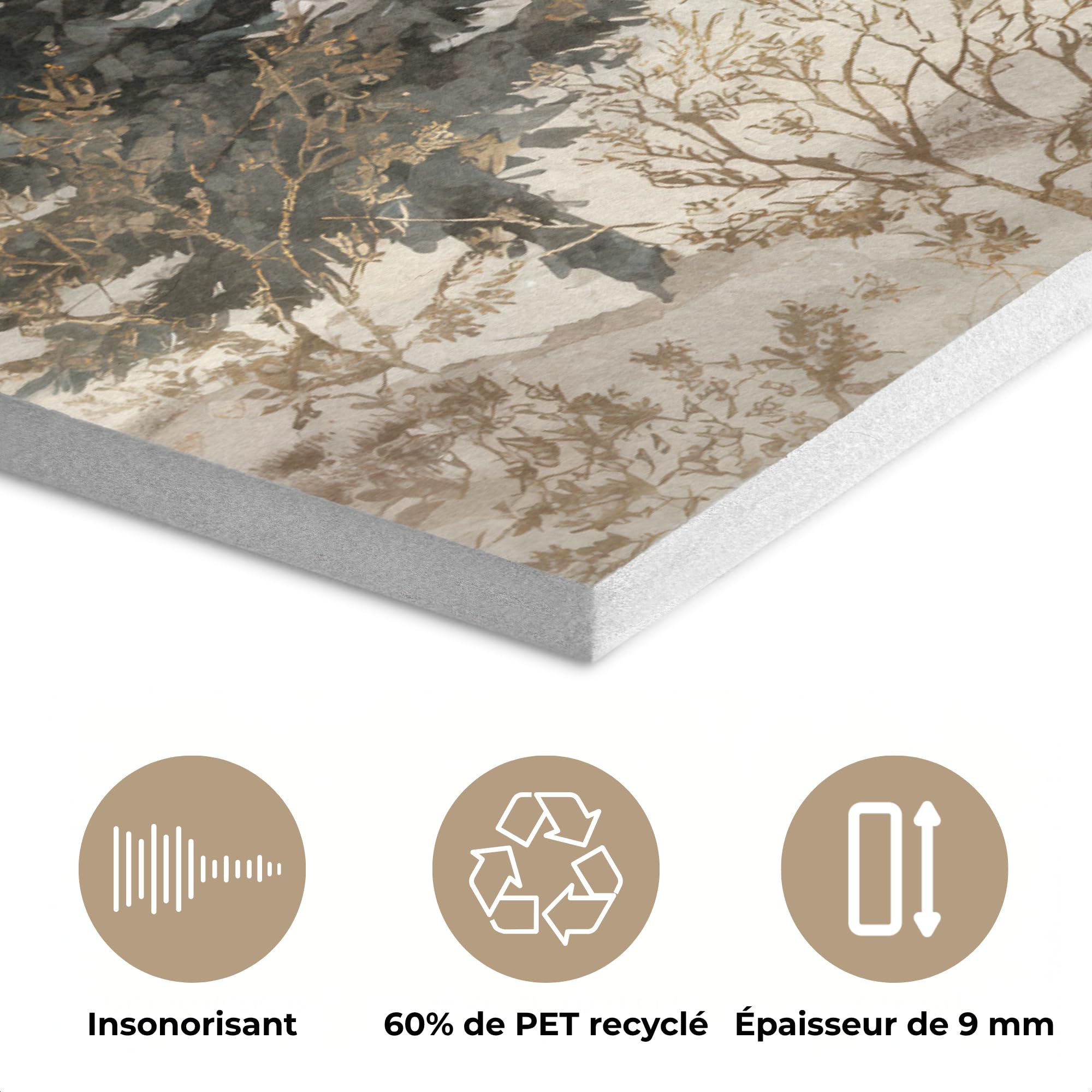 MuchoWow© Pannello Feltro Camera Letto Arredo Soggiorno Parete Moderna | 80x60 cm - Cornice Casa Elegante Decorazioni Natilizie Foresta - Cervo - Inverno - Neve