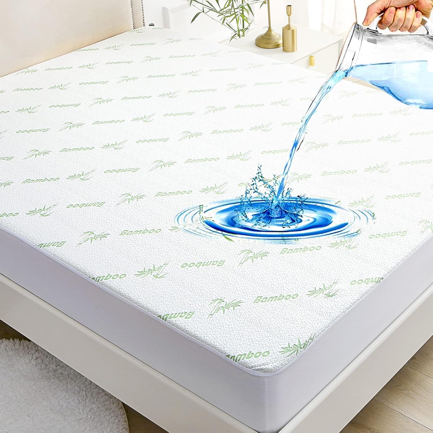 Sasttie Twin XL Waterproof Mattress Protector, Bamboo