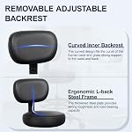 Brick Attic Drafting Chair with Backrest – Adjustable Foot Rest Rolling Stool with Wheels, PU Leather Swivel Stool for Office Spa Studio Lab Counter Salon Home Work Bar Kitchen Shop(Black)