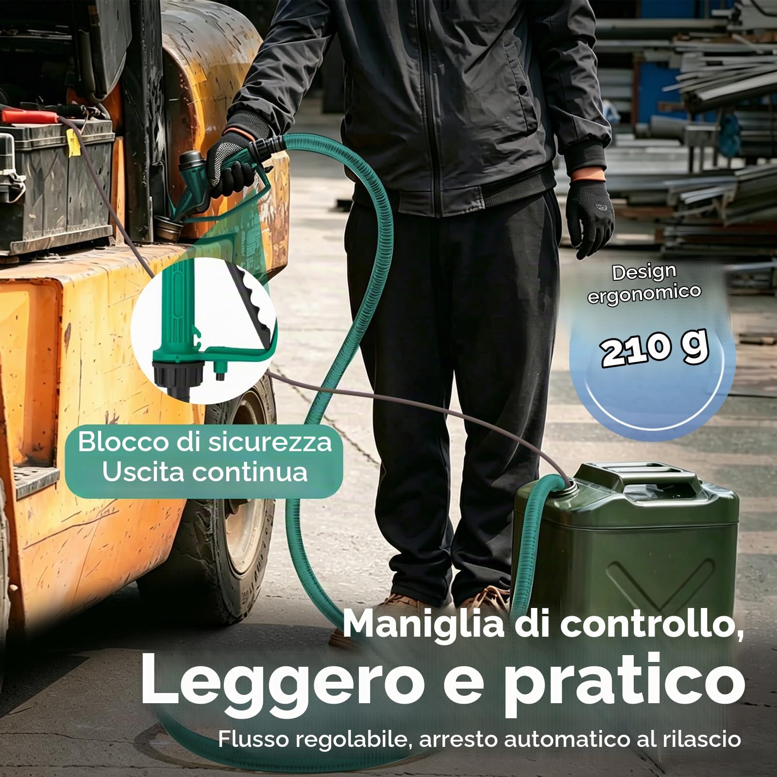 Pompa Travaso Gasolio 12V: Portata 30 L/min, Pompa Elettrica Portatile con Pistola, Filtro e Tubi per Diesel, Biodiesel, Cherosene e Olio Combustibile – Per Casa, Fattoria e Cantiere