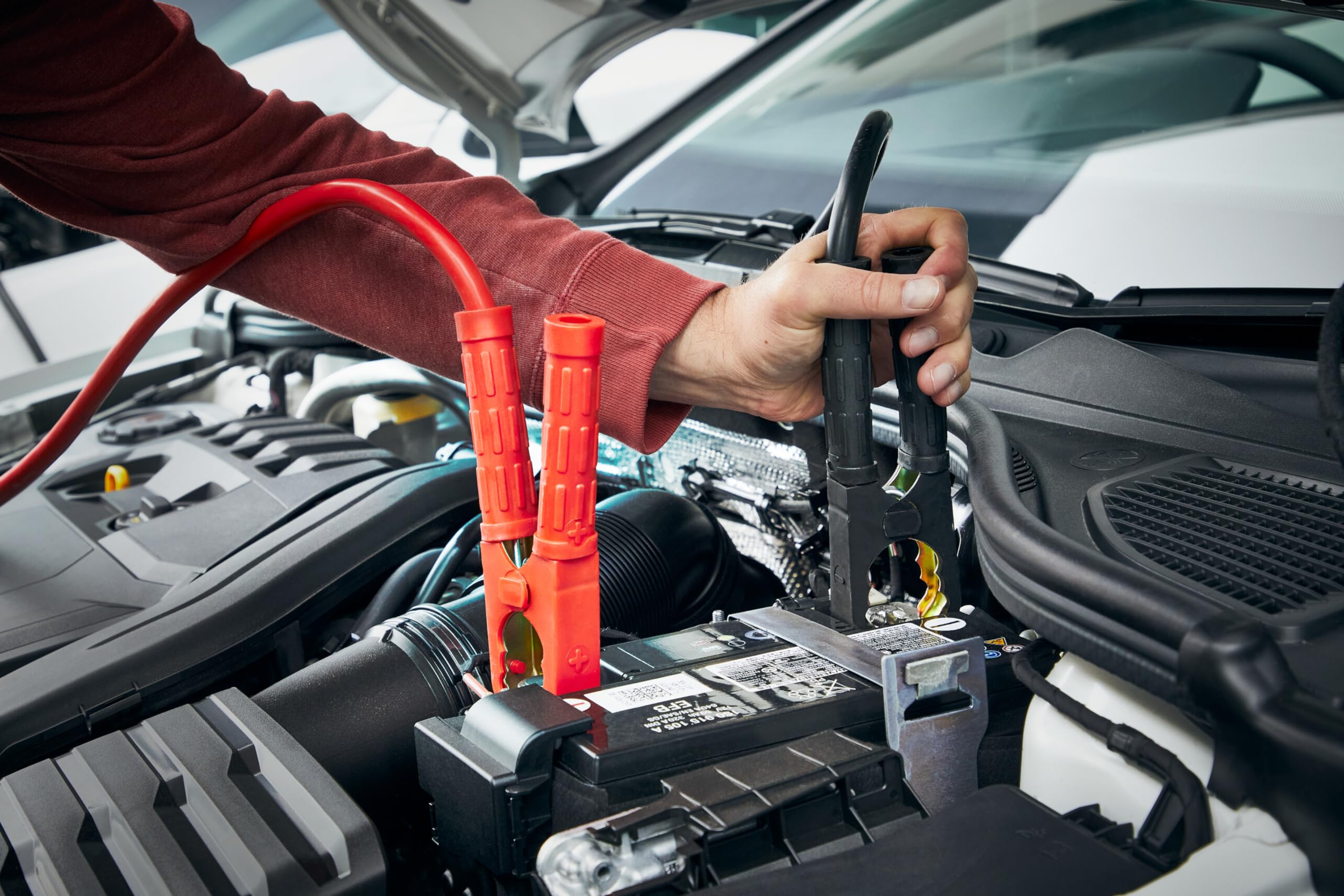 OSRAM Professional Starter Cable 900A, Cavi di avviamento per Motori a Benzina e Diesel, 12/24V, OSC350, Cavo di Collegamento per Motori ≤7,0L, Cavo di Rame Puro, 4,5m