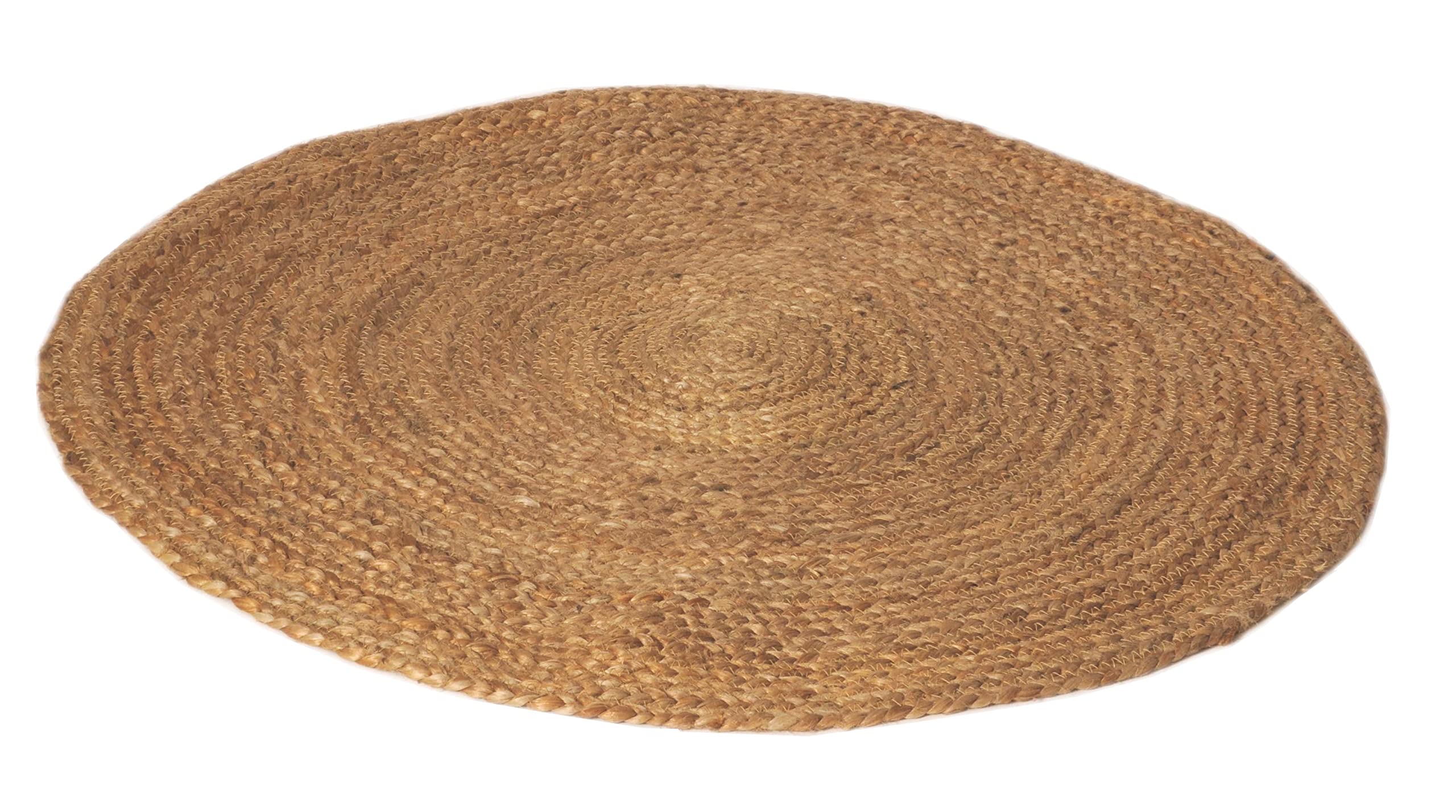 Atout Ciel - Alfombra Redonda de Yute Natural, 80 cm, Color Beige