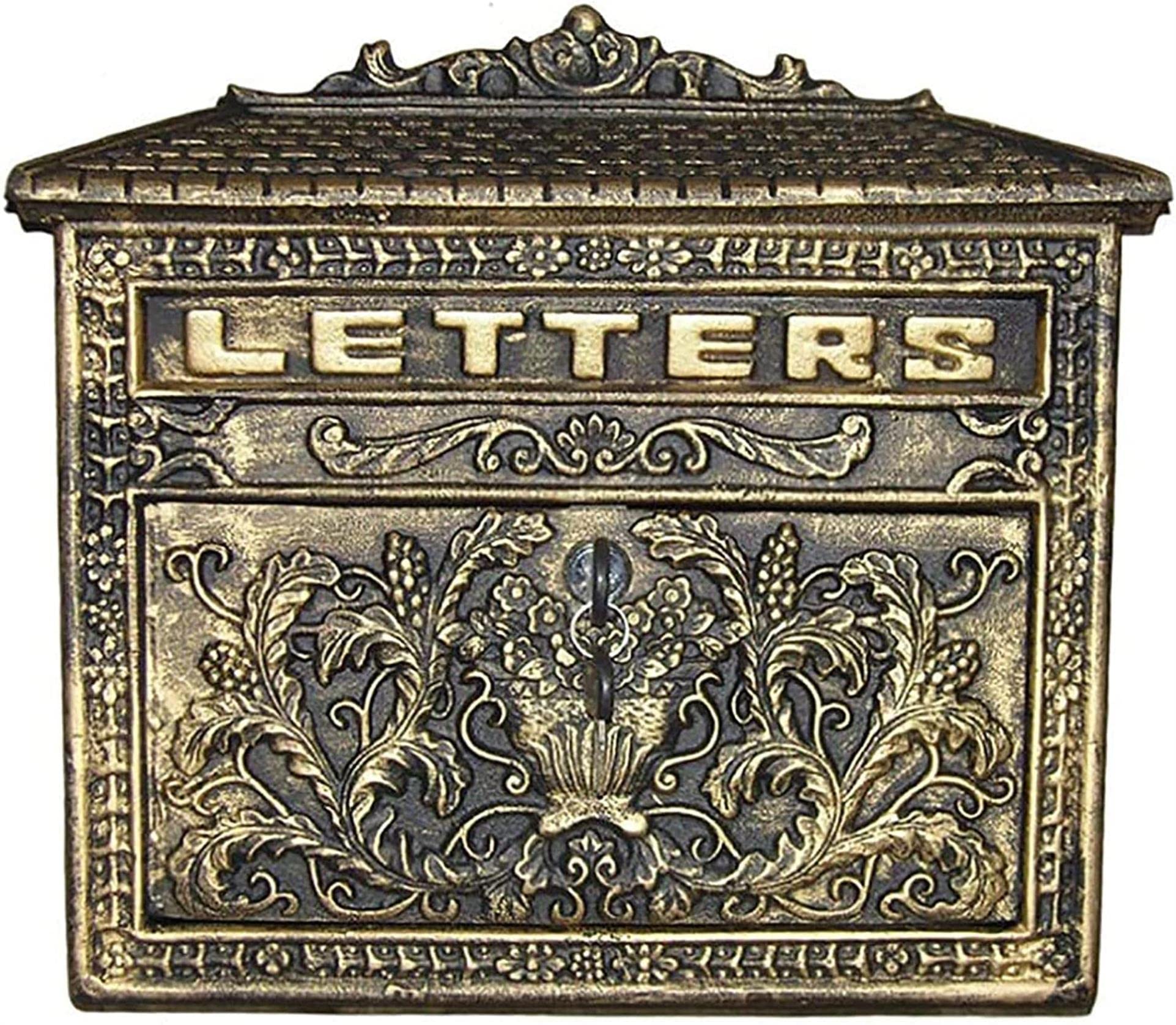 Sheet Steel Wall Mounted Locking Mailbox Mailboxes Resistant Vintage Bronze Mailboxes Accessory Style Mailboxes