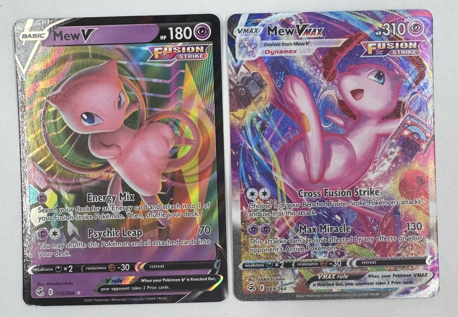 pokemon set with 264 cards Mew V & Vmax Card - Fusion Strike 113/264 & 114/264 #mtgcommander Weakness / Resistance / Exsanguinate · Foundations Jumpstart Condition:Game Console Only
