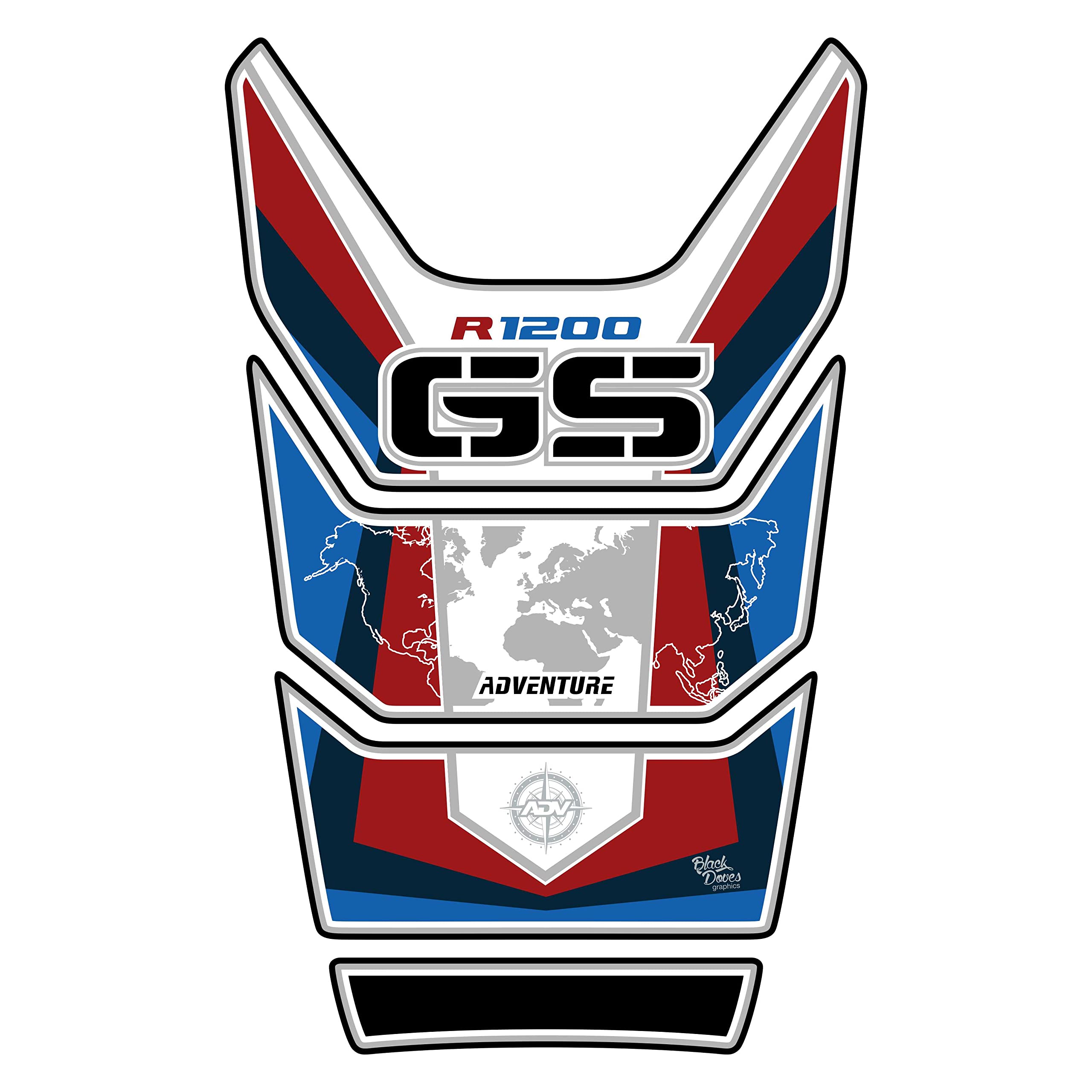 Paraserbatoio Per BMW R1200 GS 2008-2012 | In Resina Adesiva 3D | Colore Rosso | Made In Italy