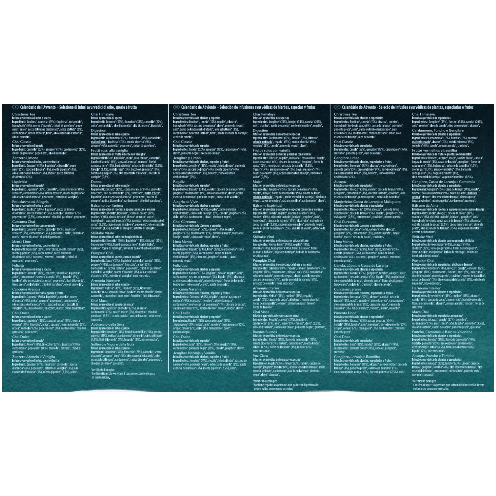Yogi Tea Calendario de Adviento de Tés 2025 – 24 Variedades de Té Orgánico, 24 Bolsitas y Mensajes Inspiradores
