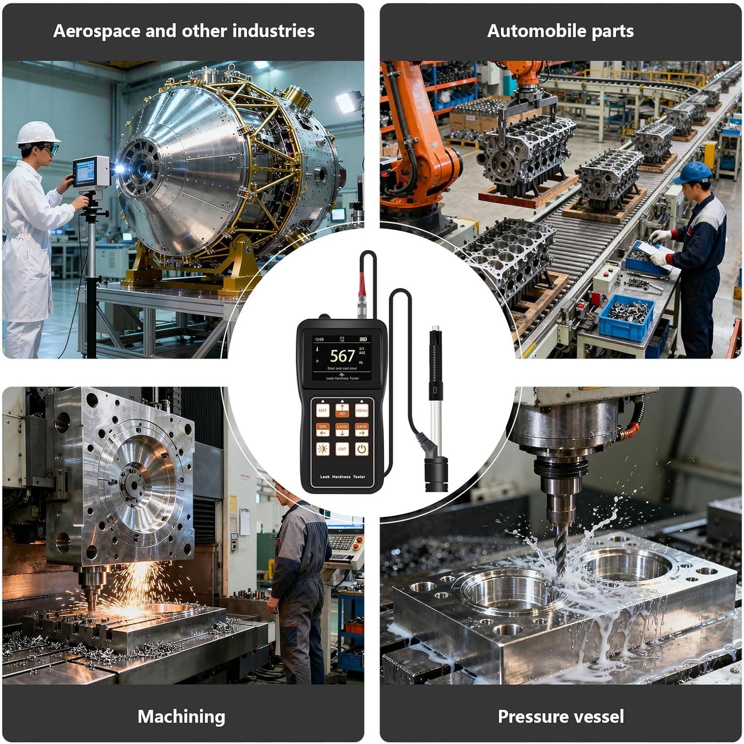Professional Hardness Testing Device Supports 7 Scale HLD170 960 Ranges Long Battery Lifespans 50 Hours Operations Portable Digital Hardness Meter