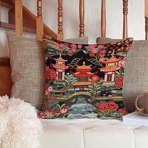 Vista 176 de ArogGeld Chinoiserie - Funda de cojín con estampado de leopardo y guepardo fucsia, con manchas de animales de vaca, color rosa oscuro, decoración