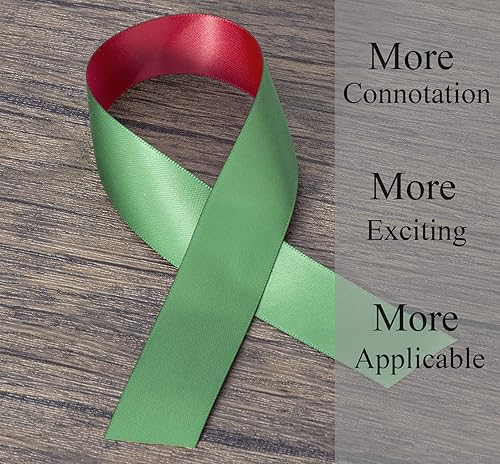 Miniatura 7 de YASEO Cinta de dos tonos de doble cara, 20 yardas, 1 pulgada, cinta de satén rosa y rosa de doble cara para el día de San Valentín, boda,