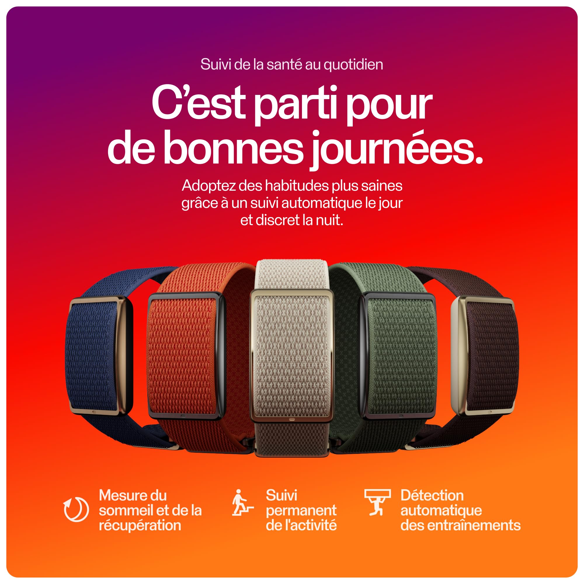 Polar Loop – Bracelet connecté sans écran avec Suivi de la FC, du Sommeil et de l'activité 24 h/24, détection Auto. des entraînements, sans abonnement, 8 Jours d'autonomie.